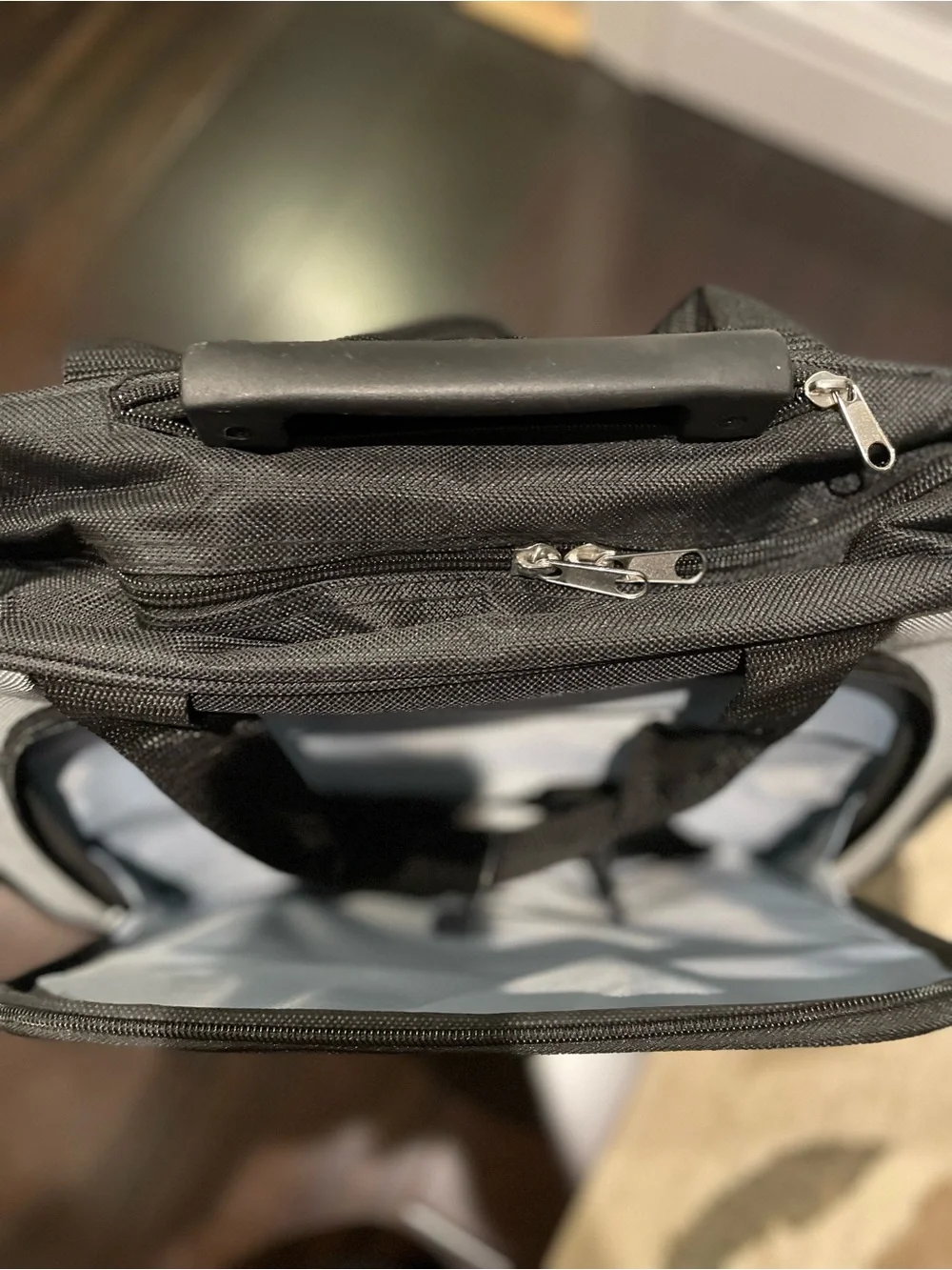 Black and Light Gray Briefcase Laptop Bag